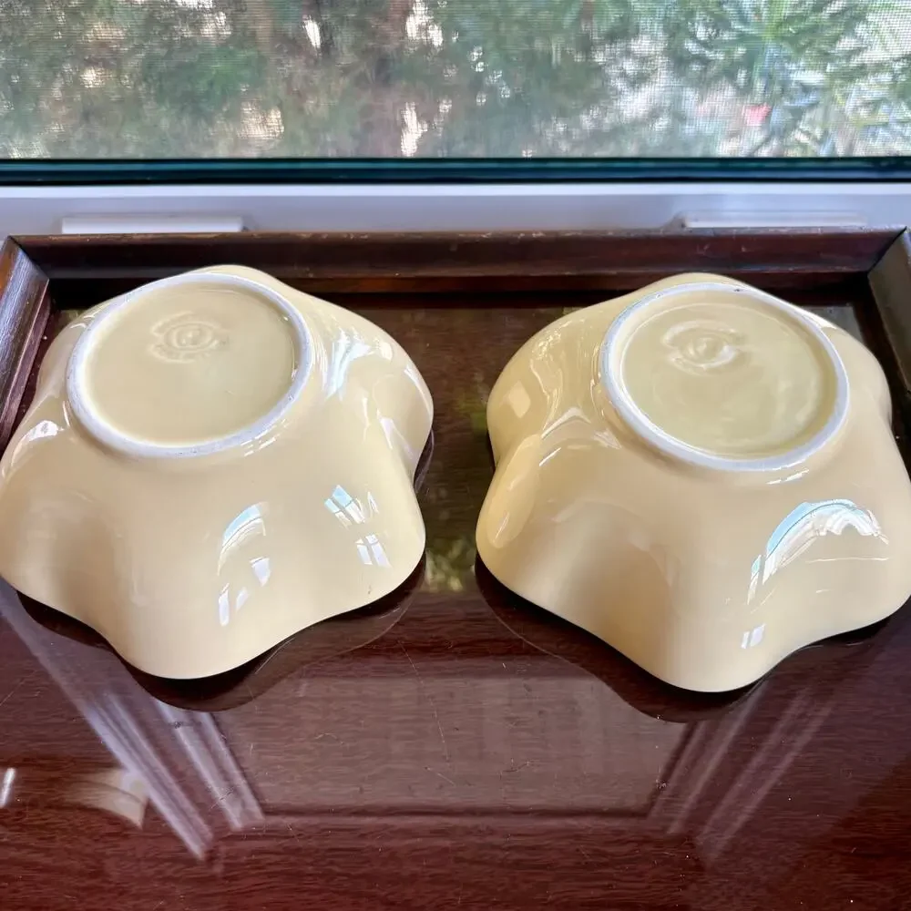 Gale Pittman Southern Living at Home Yellow Wavy Hospitality Bowls Set of 2